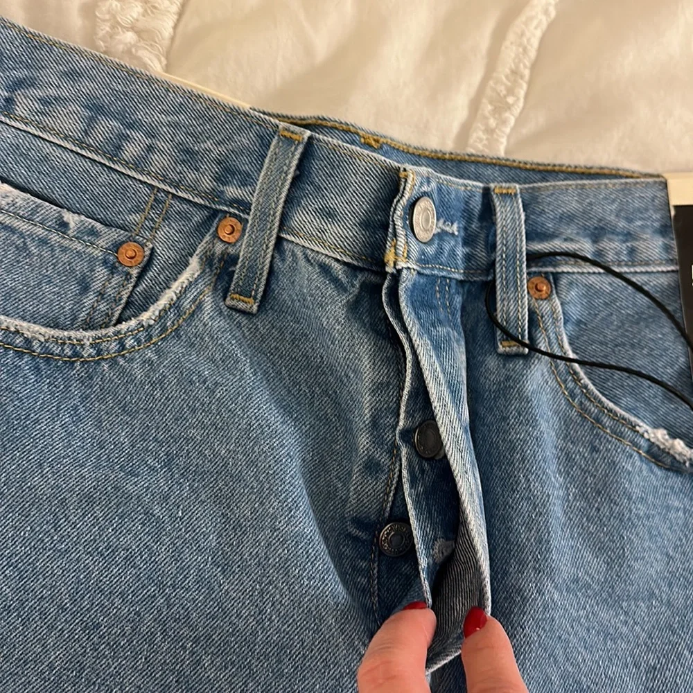 NWT Levi’s 501 denim shorts with raw hem. Size 30. Measurements in pics. - Picture 6 of 10
